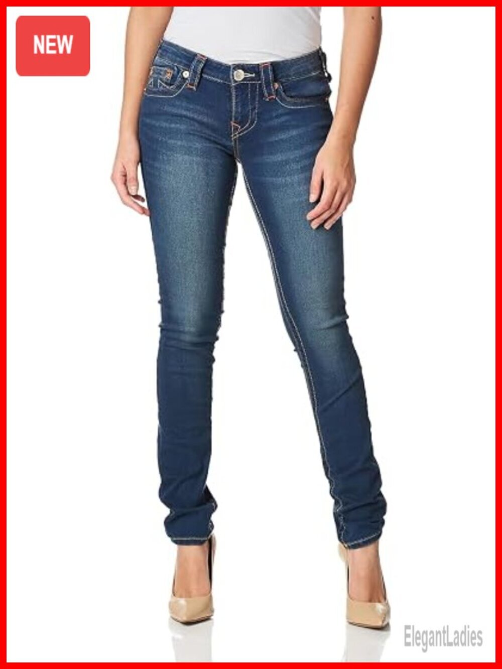 Low Rise Skinny Jeans with Stretch Cotton Blend